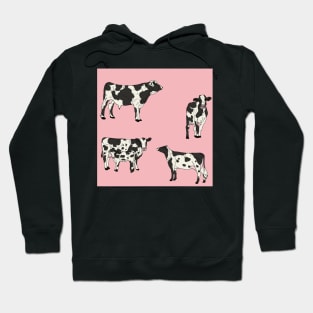 Holstein Cows Pattern Pink Hoodie